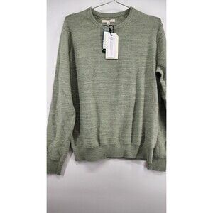 Hawker Rye Mens Green Small Combed Cotton Slub Crewneck Sweater NWT
